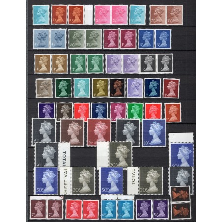 Gran Bretagna Elisabetta II° lotto di n.63 francobolli MNH