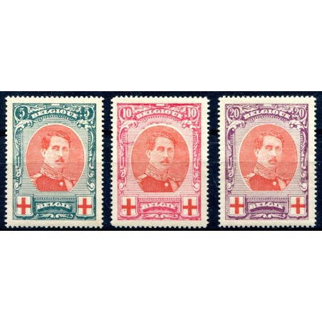1915 Belgio Croce Rossa Re Alberto I - Dent. 14 Cat € 390   MNH