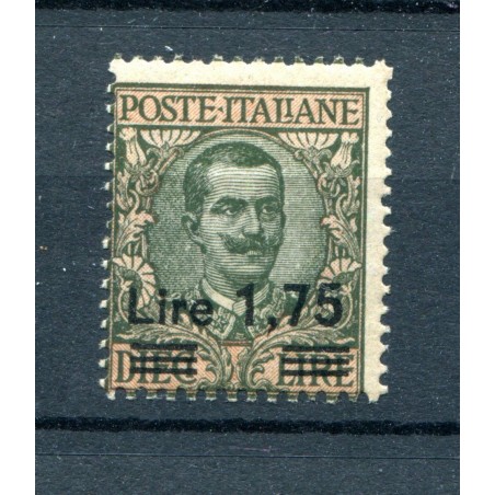 1924/25 ITALIA REGNO VITT. EMANUELE SOPRASTAMPATO £.1,75 SU 10 N.182 MNH I133