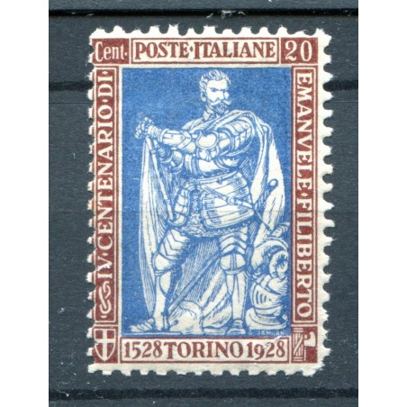  1928 ITALIA REGNO EMANUELE FILIBERTO C.20 DENT. 11 N.226    MNH  I179