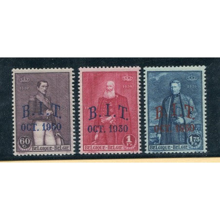 1930 Belgio soprastampati  B.I.T. n.305/07 mh cat.75