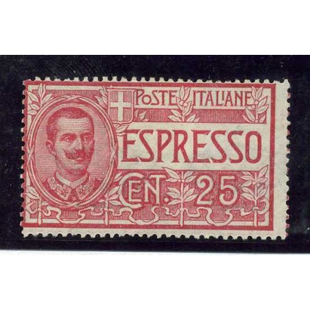 1903 Italia Regno Espresso c.25 rosso n.1 MH Cat. 90