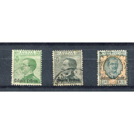 1925 Eritrea soprastampati n.93/95 usati cat. 200