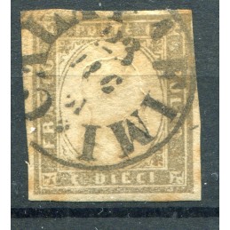1855 Sardegna c. 10 n.14 usato