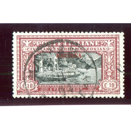 1924 ITALIA ERITREA MANZONI C.10 CAT.100   USATO MNT548