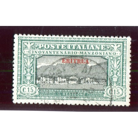 1924 ITALIA ERITREA MANZONI C.15 CAT.100   USATO MNT549